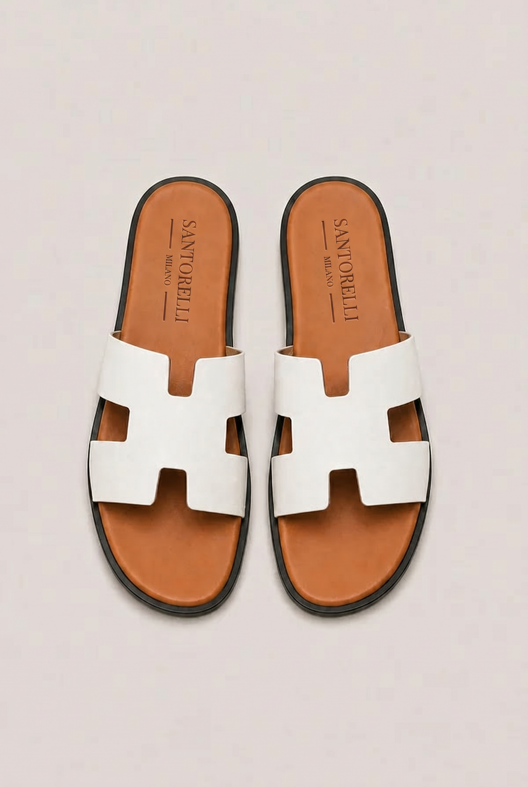 Santorelli Sandal White/Brown