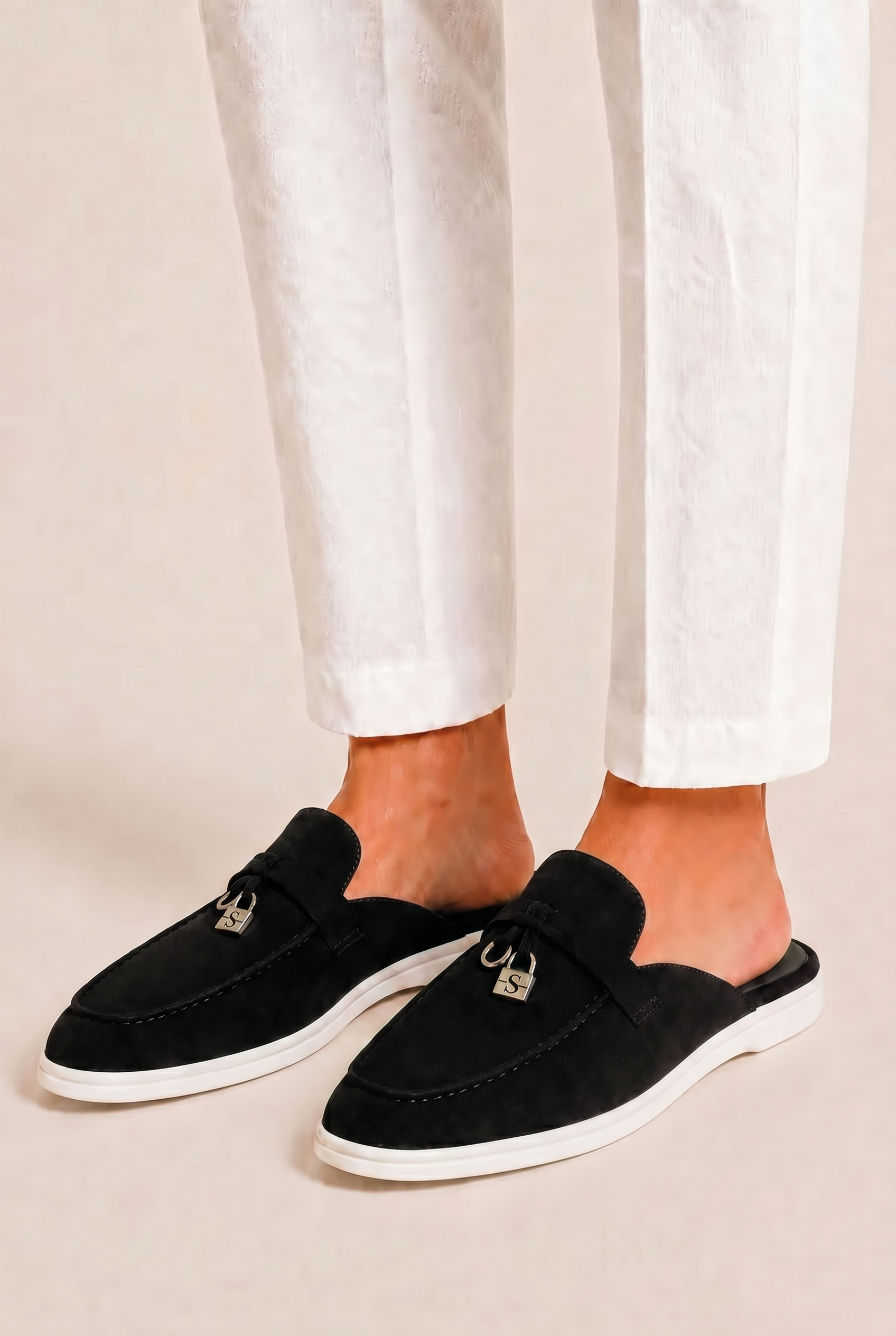 Ancestral Buckle Mule Black