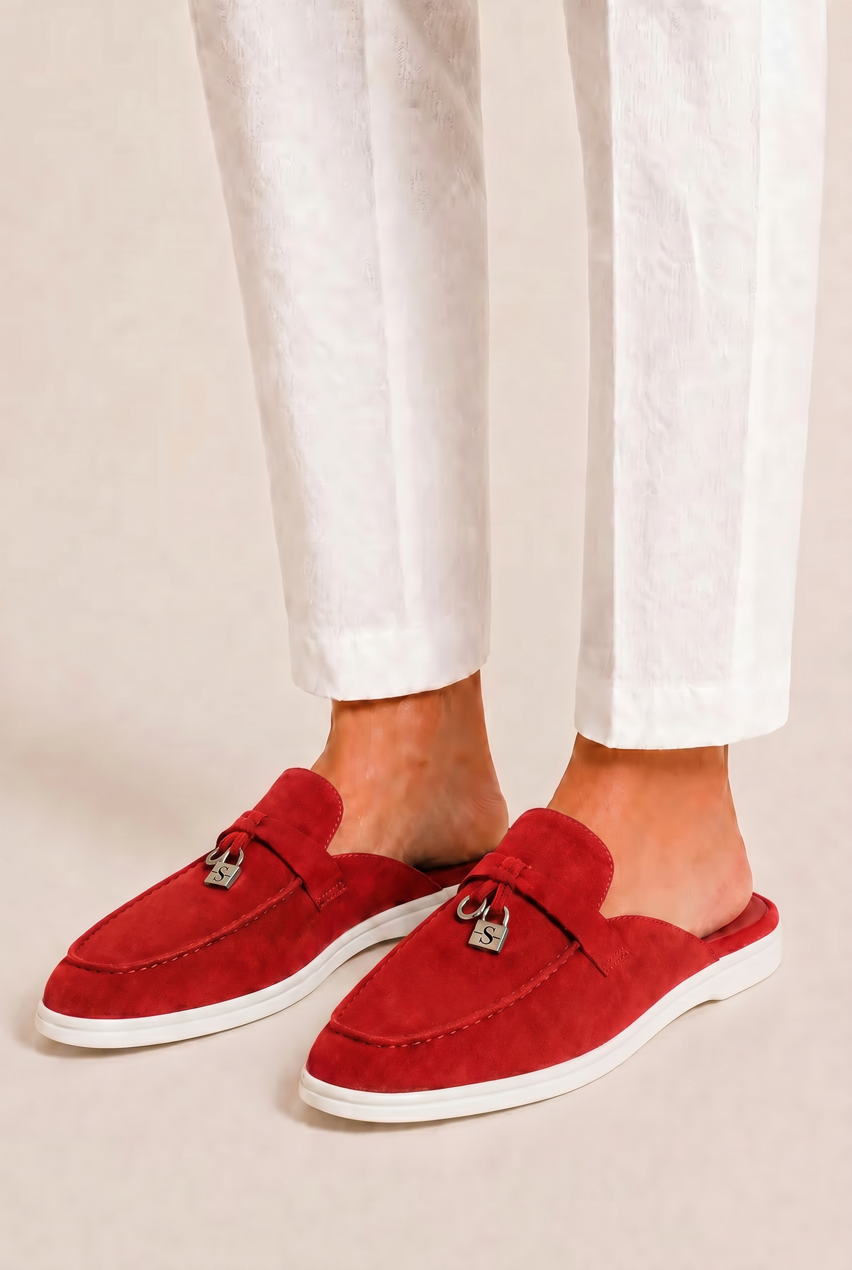 Ancestral Buckle Mule Red