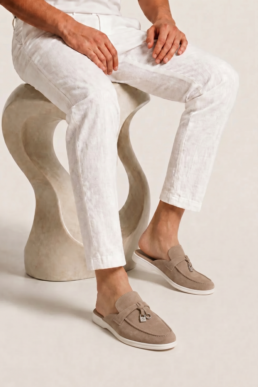Ancestral Buckle Mule Beige
