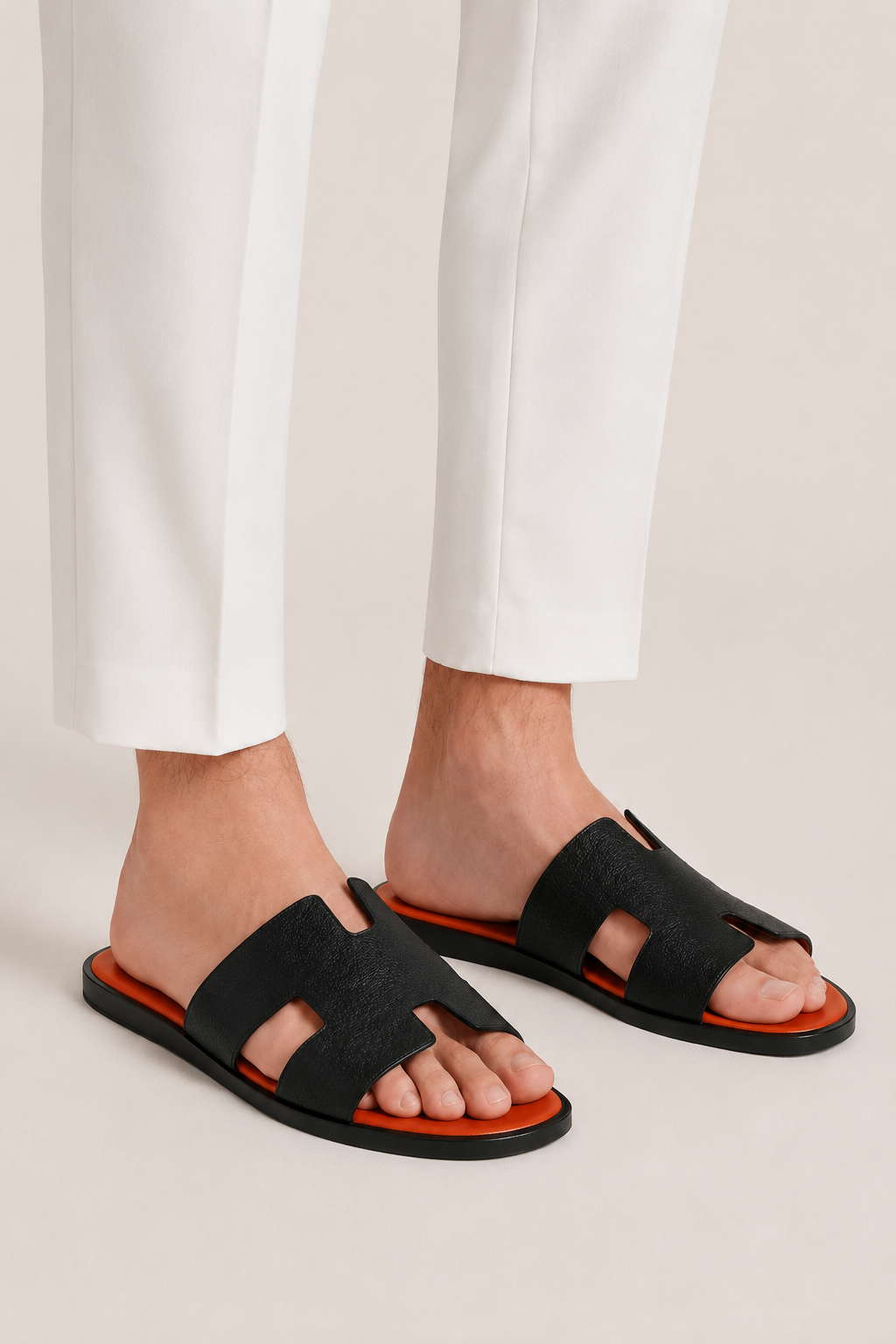 Santorelli Sandal Orange/Black