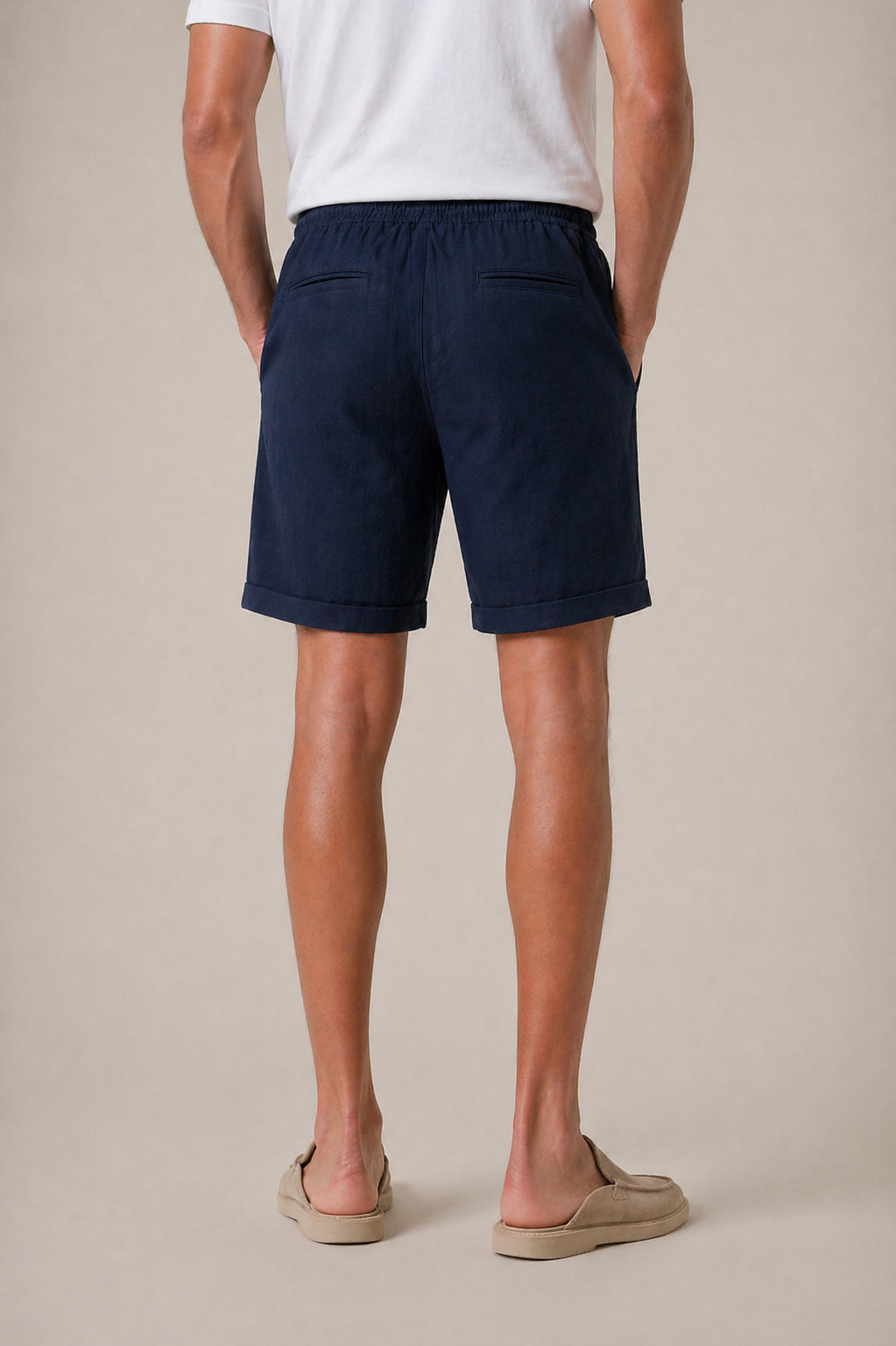 Navy Linen Bayside Shorts