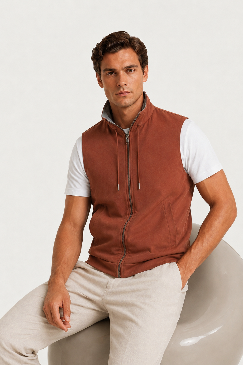 Santorelli Reversible Vest Terracotta