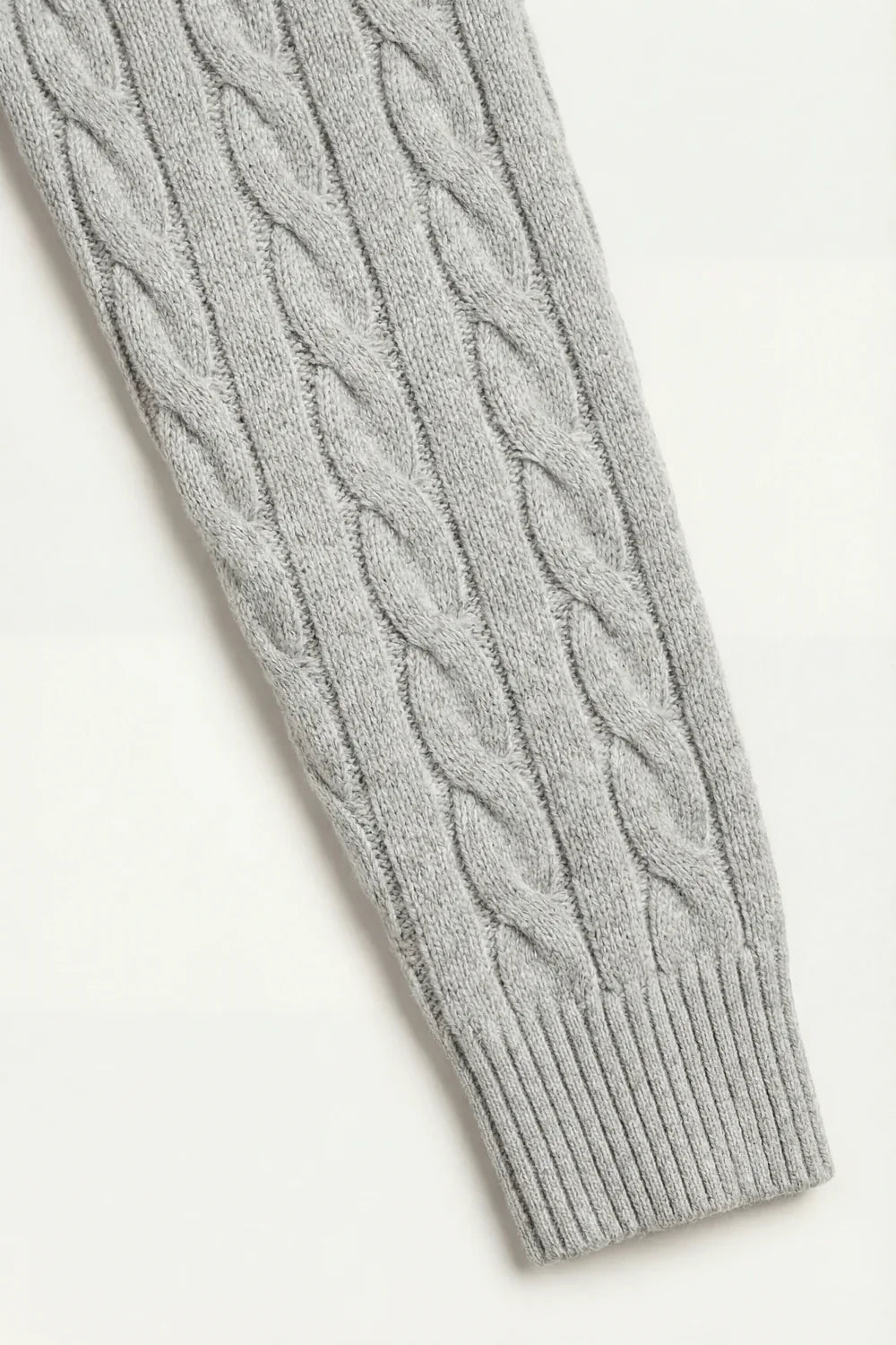 Classic Cable Quarter Zip Grey