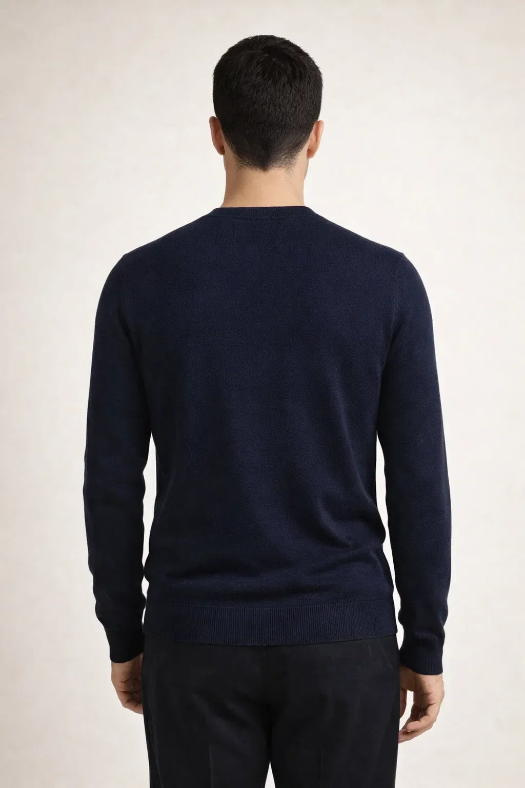 Fine Wool Crewneck Navy Blue