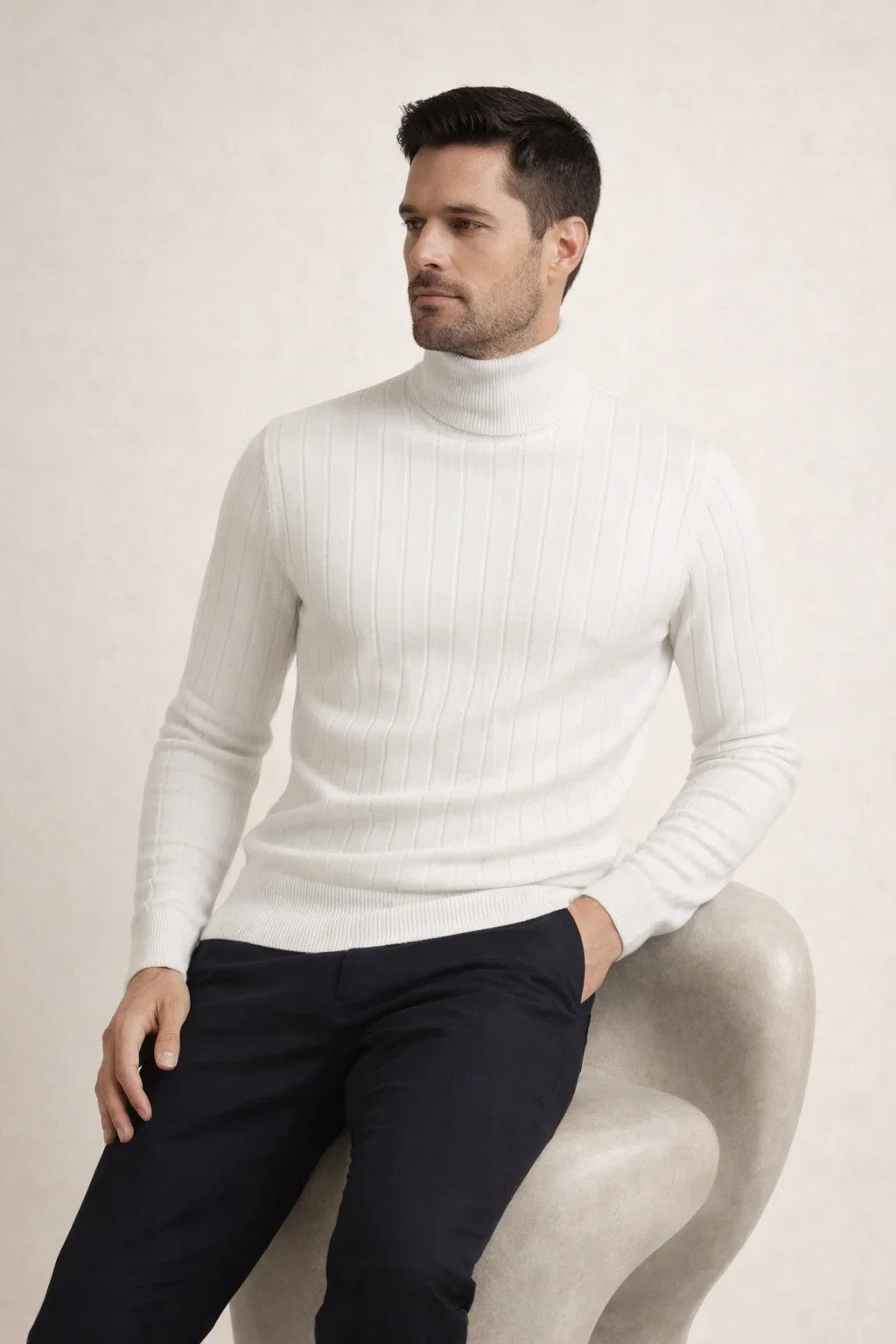 Tailored Turtleneck White