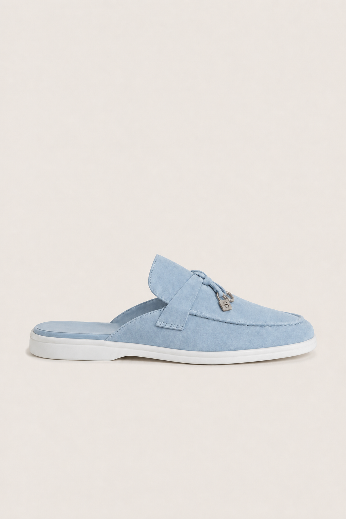 Ancestral Buckle Mule Light Blue