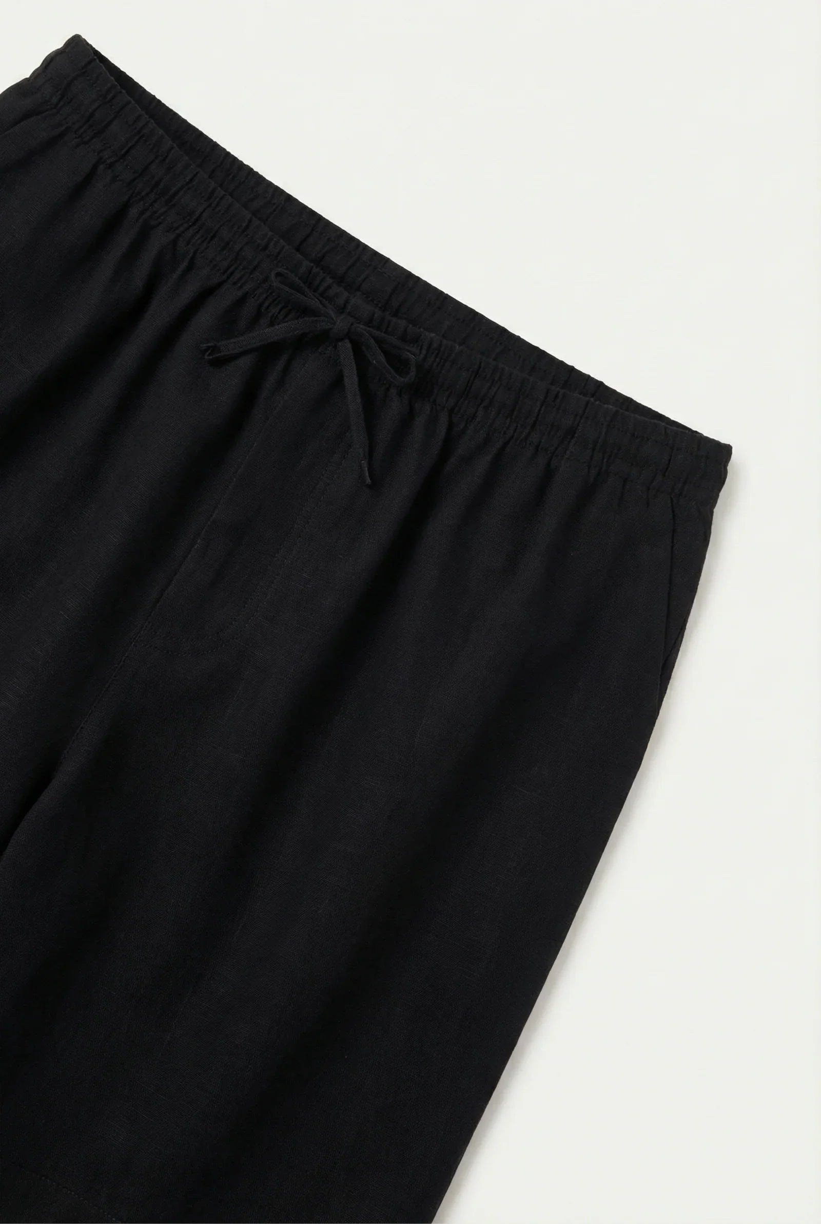 Black Linen Bayside Shorts