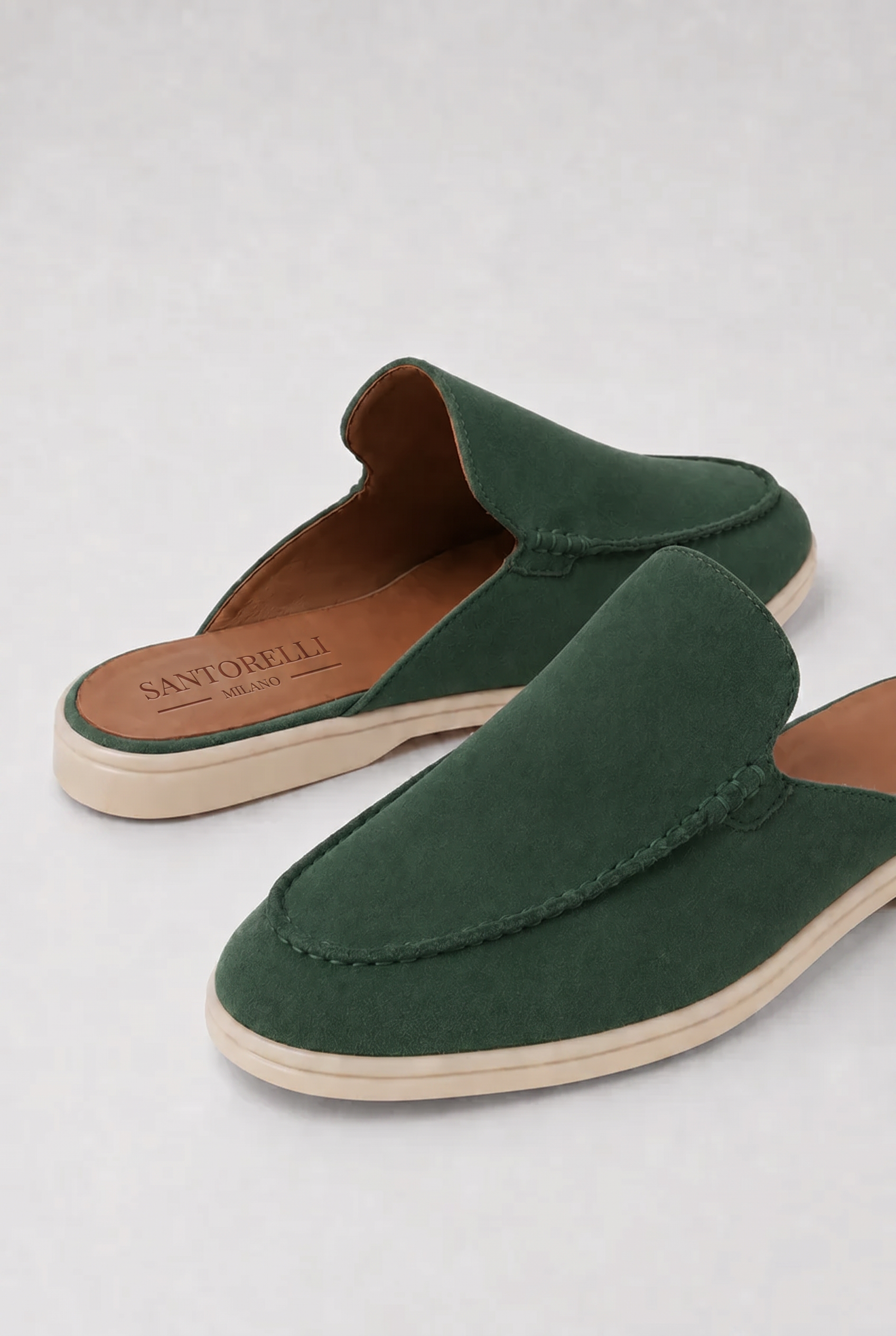 Ancestral Suede Mule Forest Green