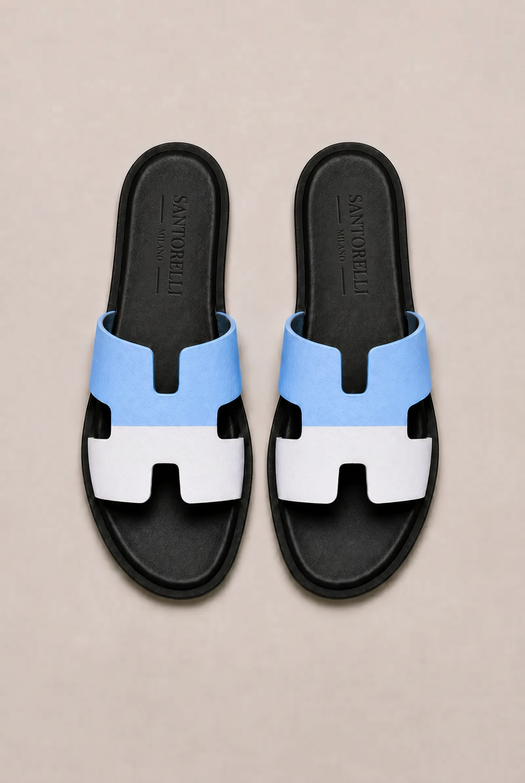 Santorelli Sandal Light Blue/White