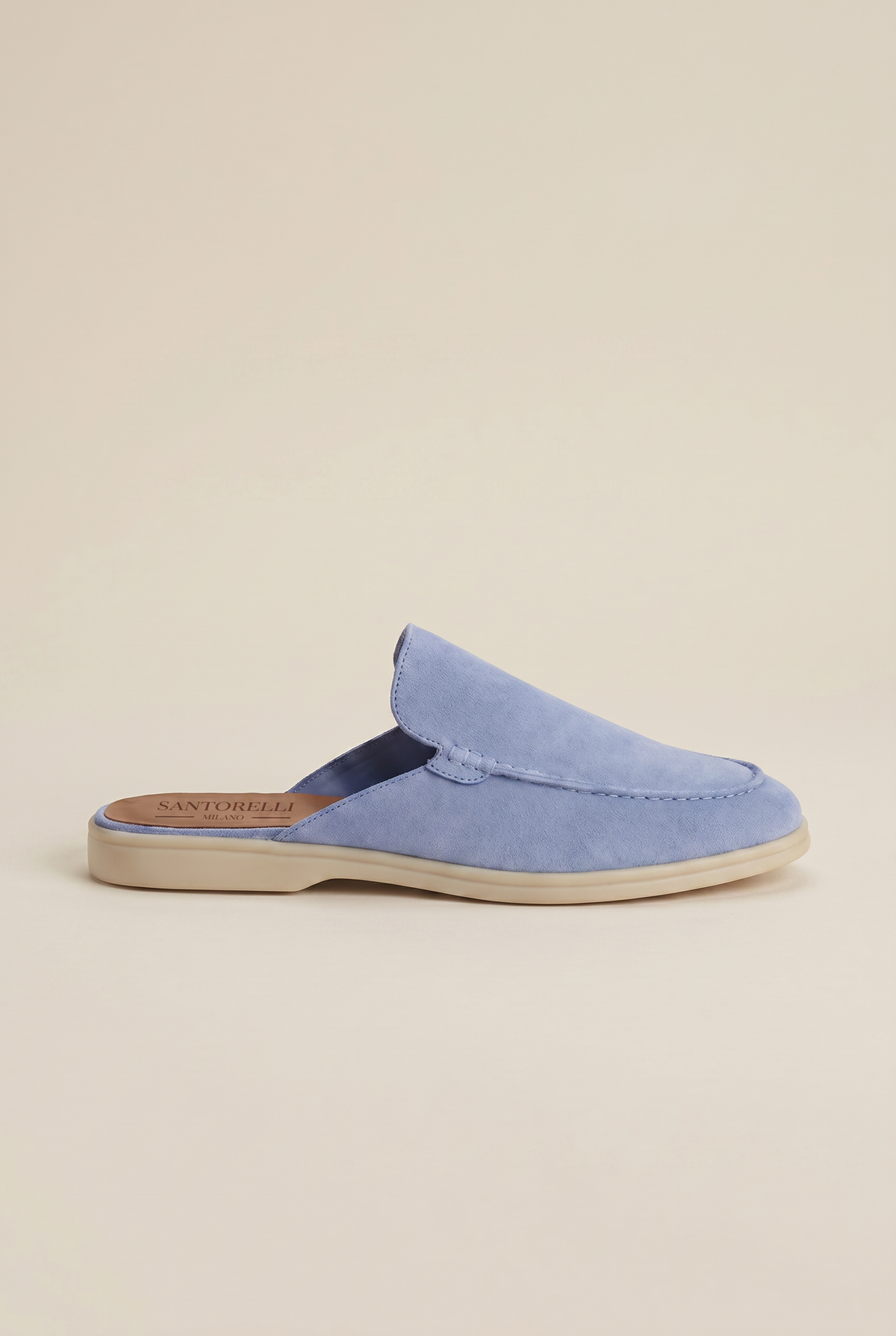 Ancestral Suede Mule Baby Blue