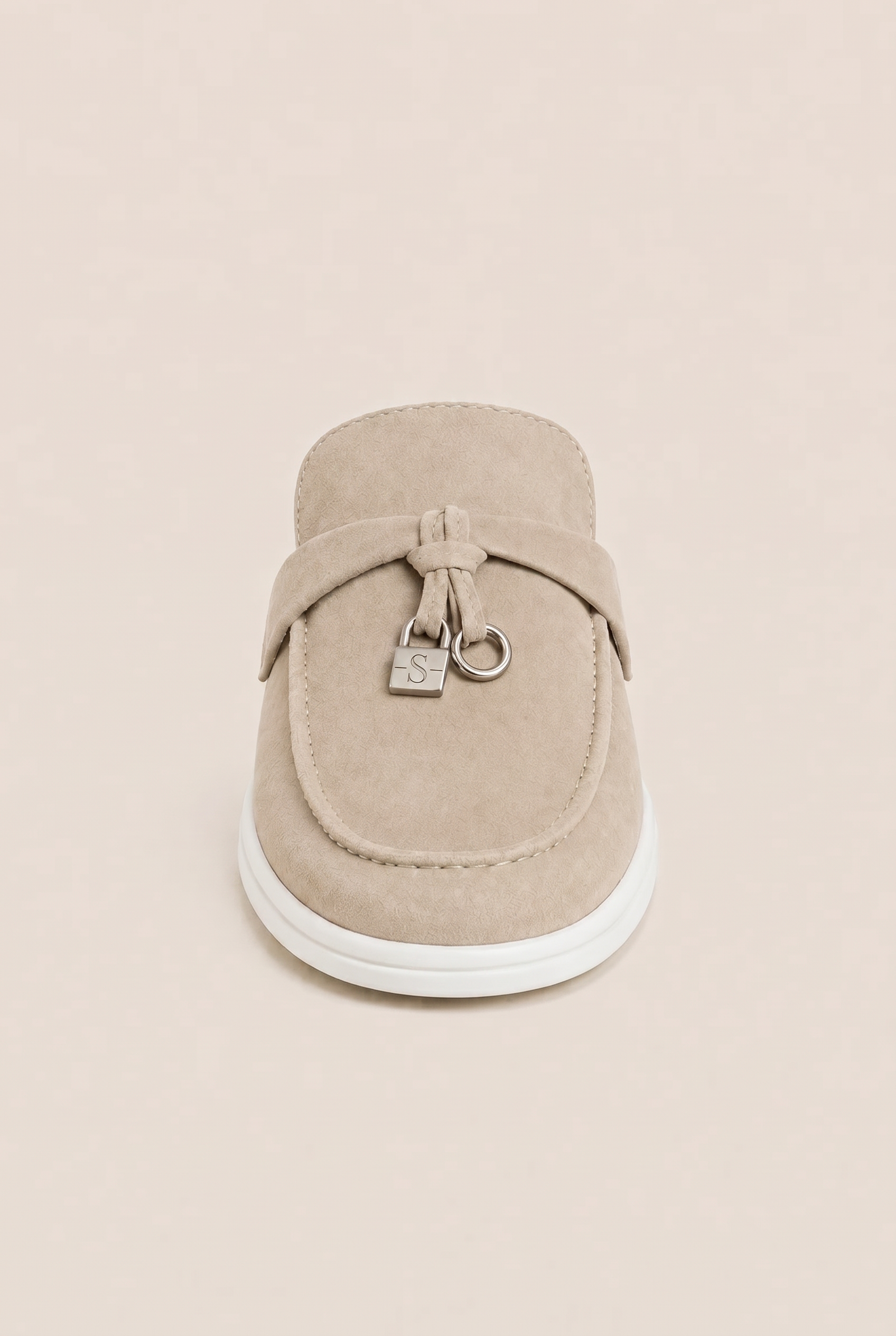 Ancestral Buckle Mule Light Grey