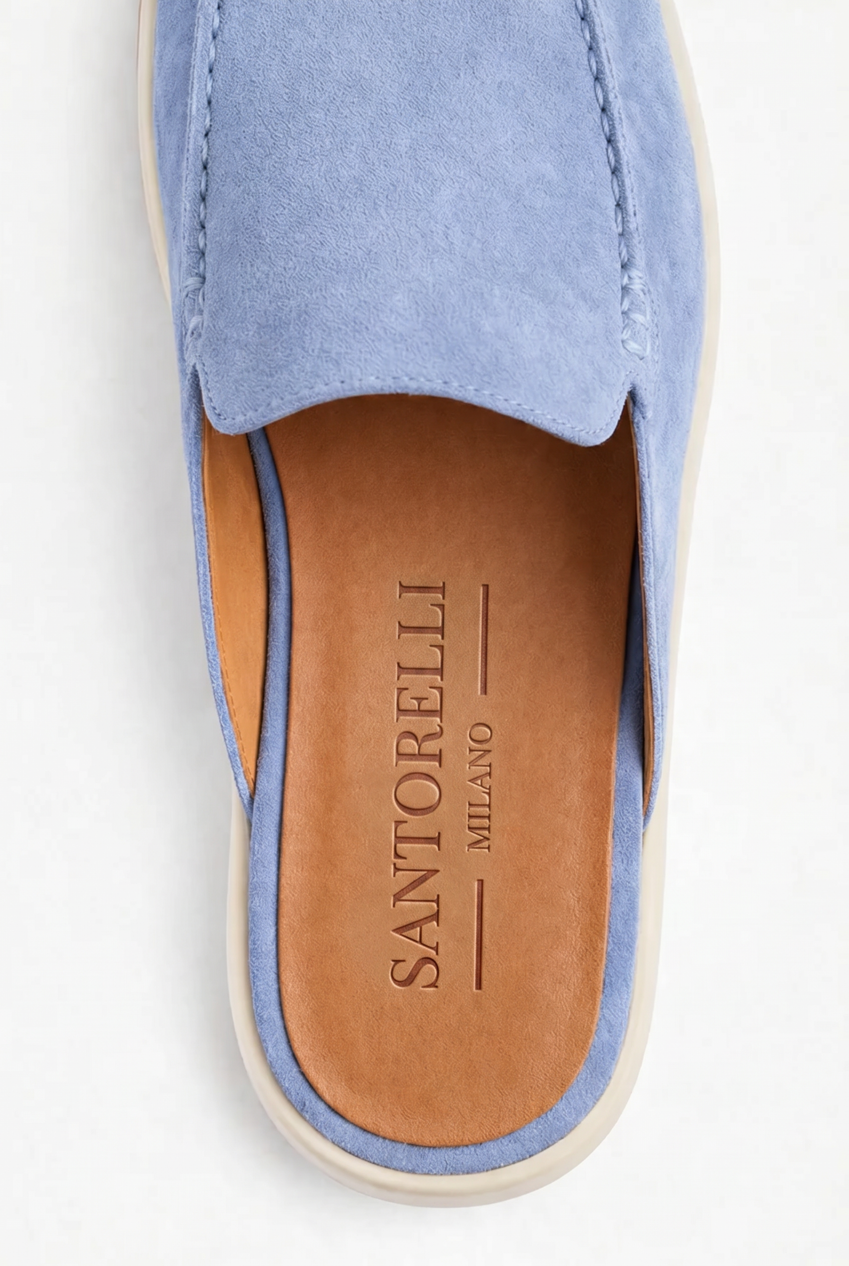 Ancestral Suede Mule Baby Blue