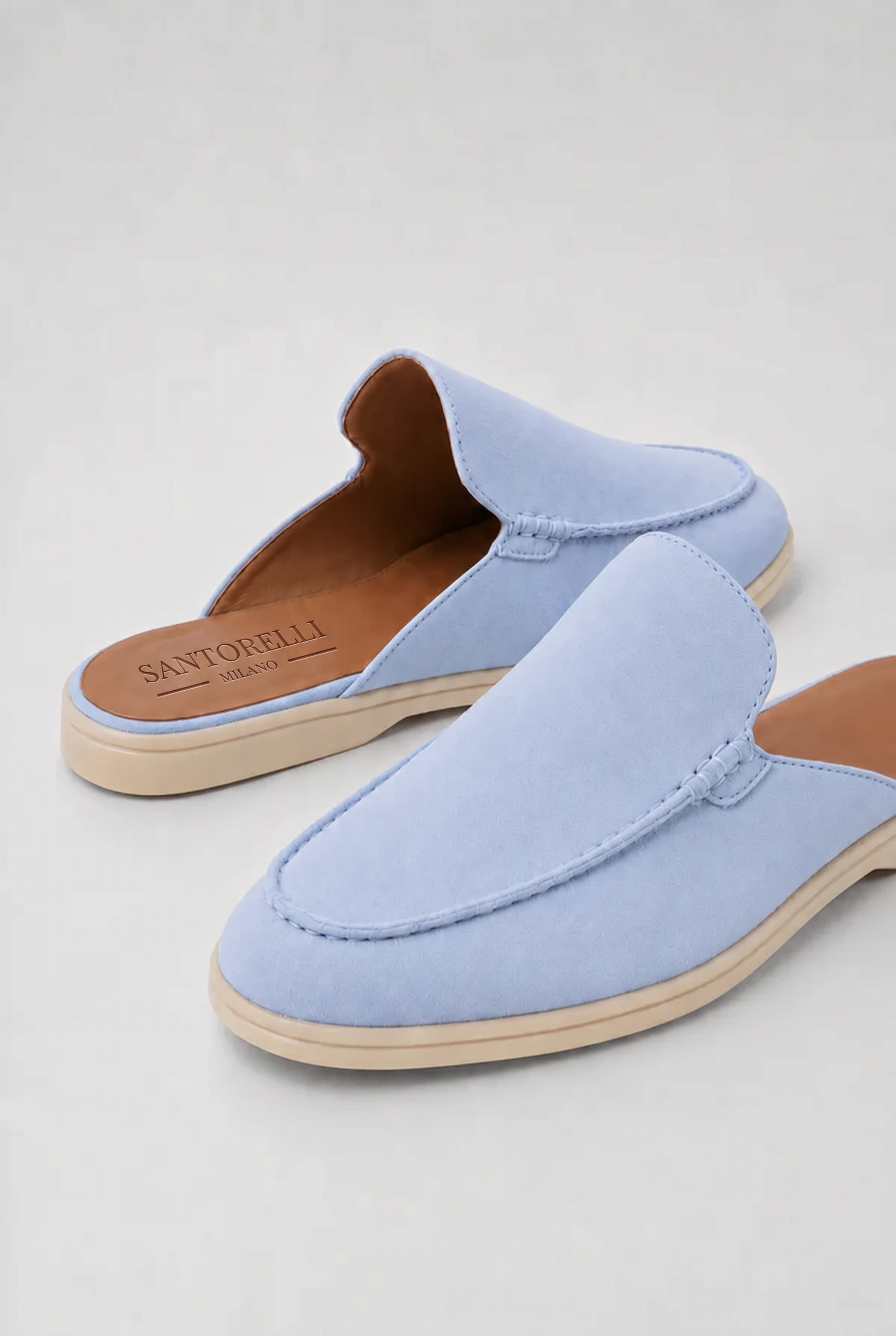 Ancestral Suede Mule Light Blue
