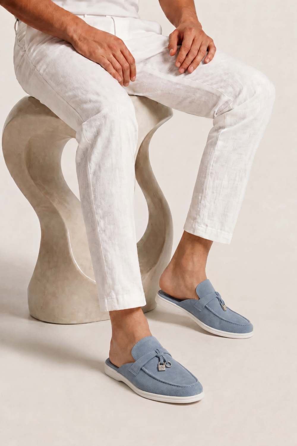 Ancestral Buckle Mule Blue