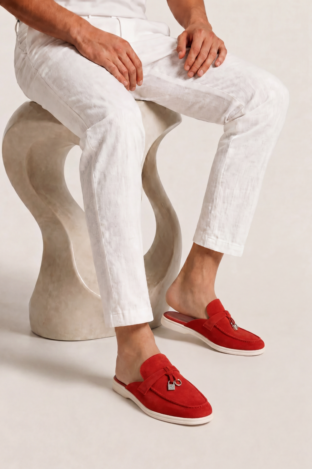 Ancestral Buckle Mule Red