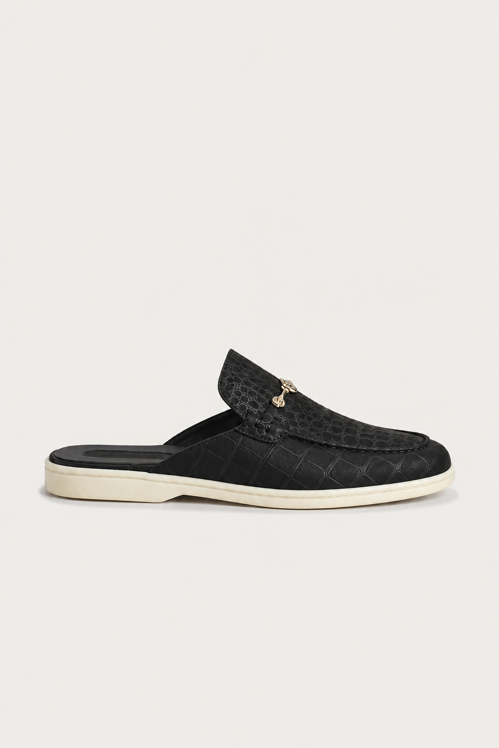 Croco Mule Matte Black