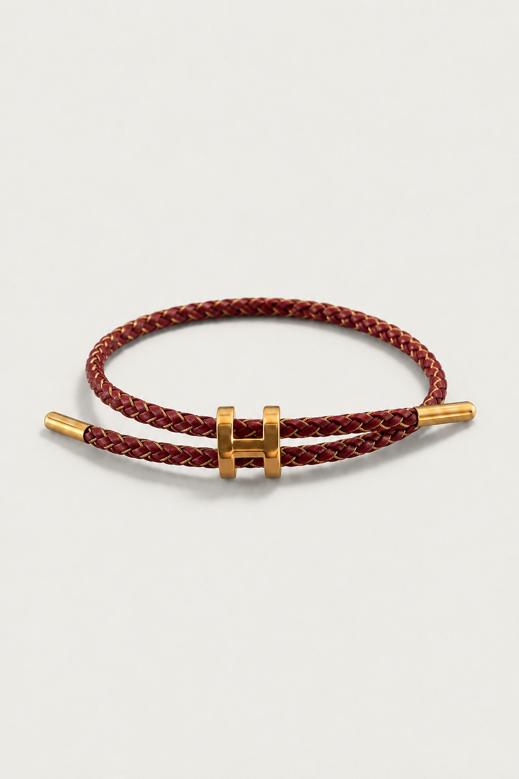 Santorelli Bracelet Burgundy/Gold