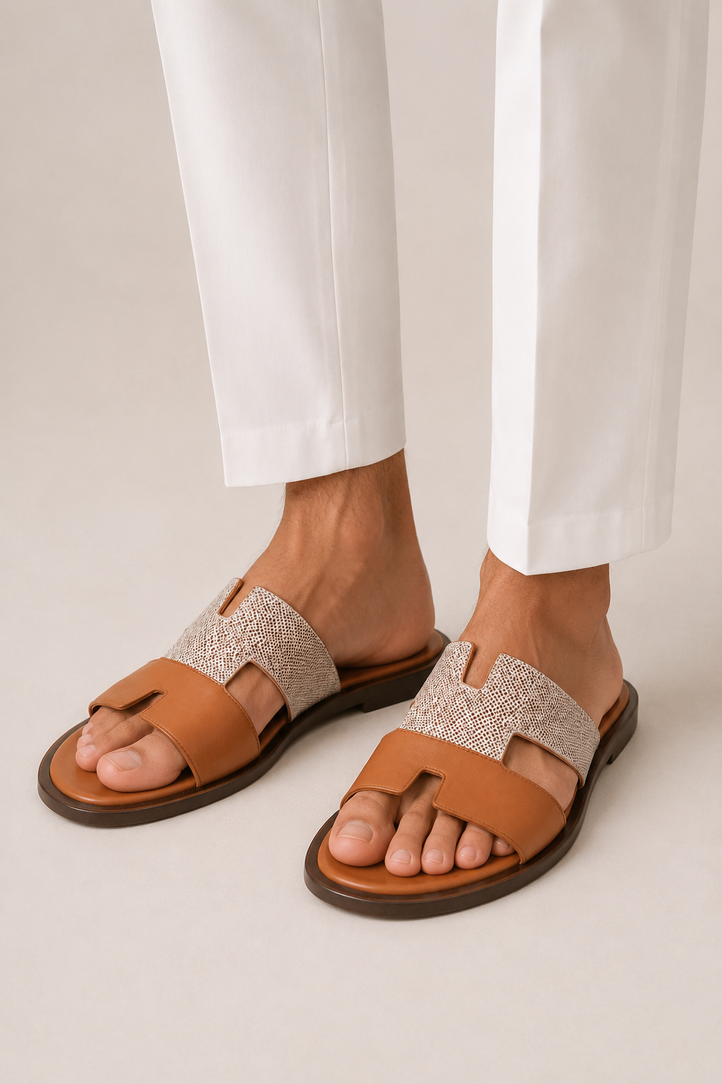 Santorelli Sandal Brown/Tan
