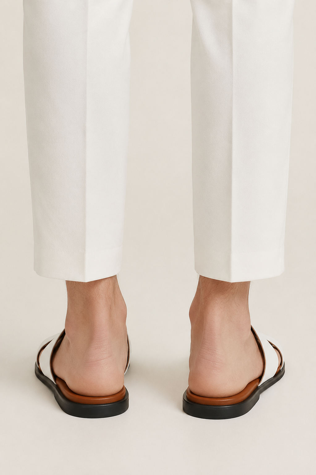 Santorelli Sandal White/Brown