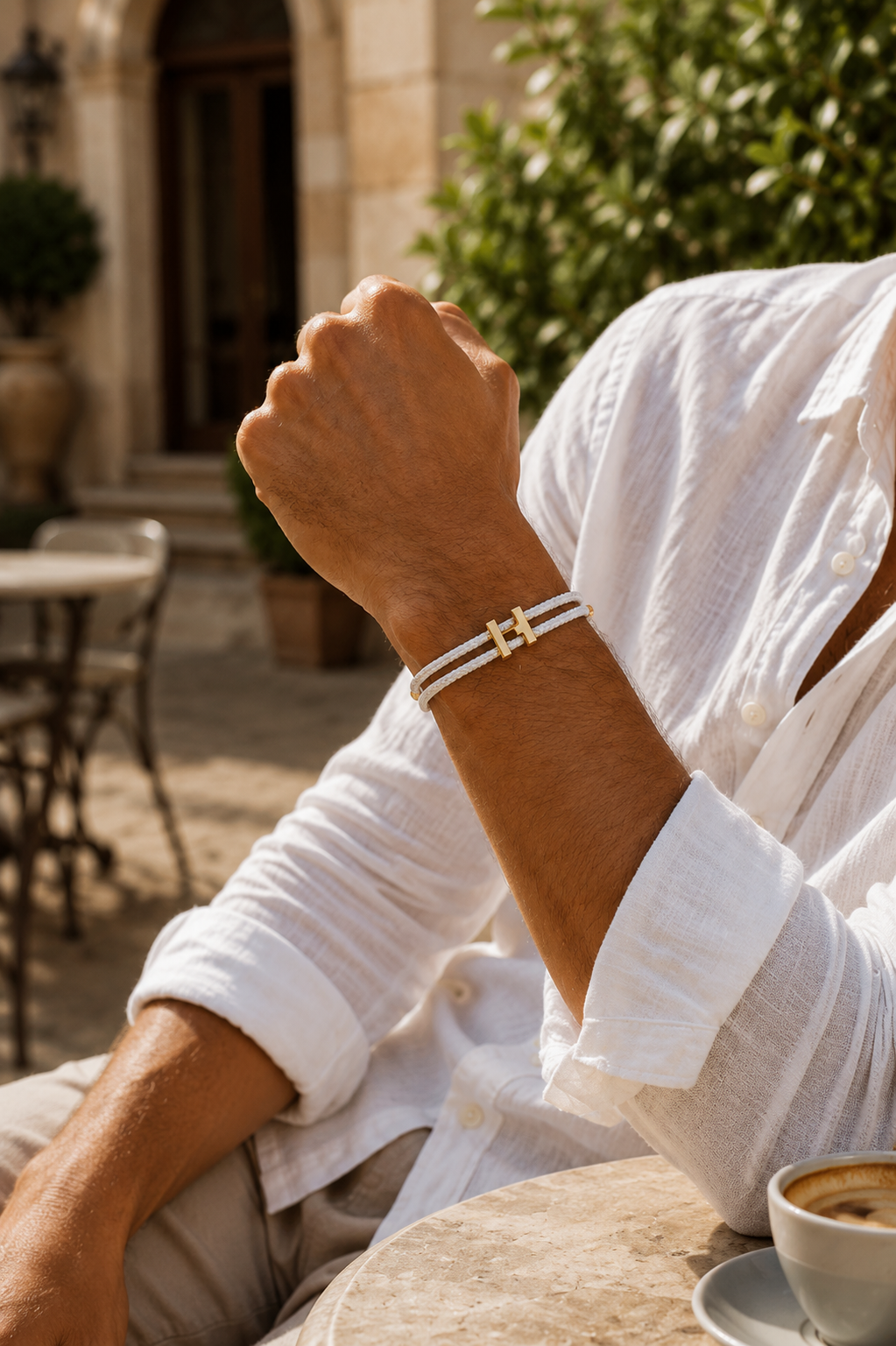 Santorelli Bracelet White/Gold