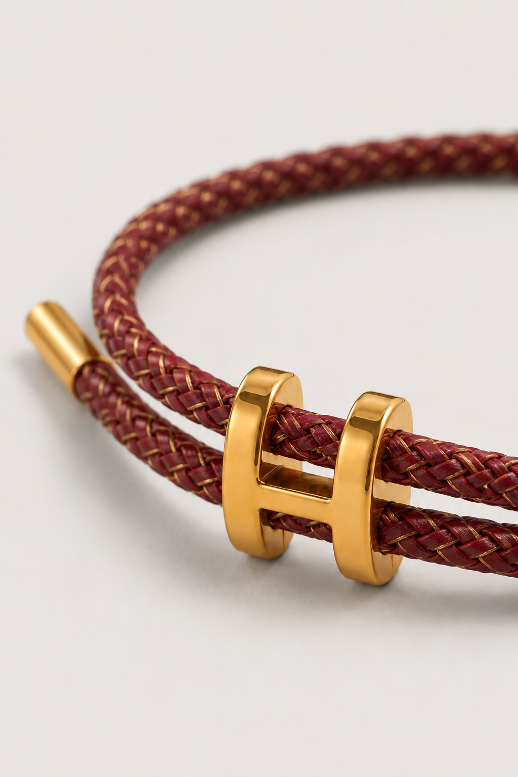 Santorelli Bracelet Burgundy/Gold