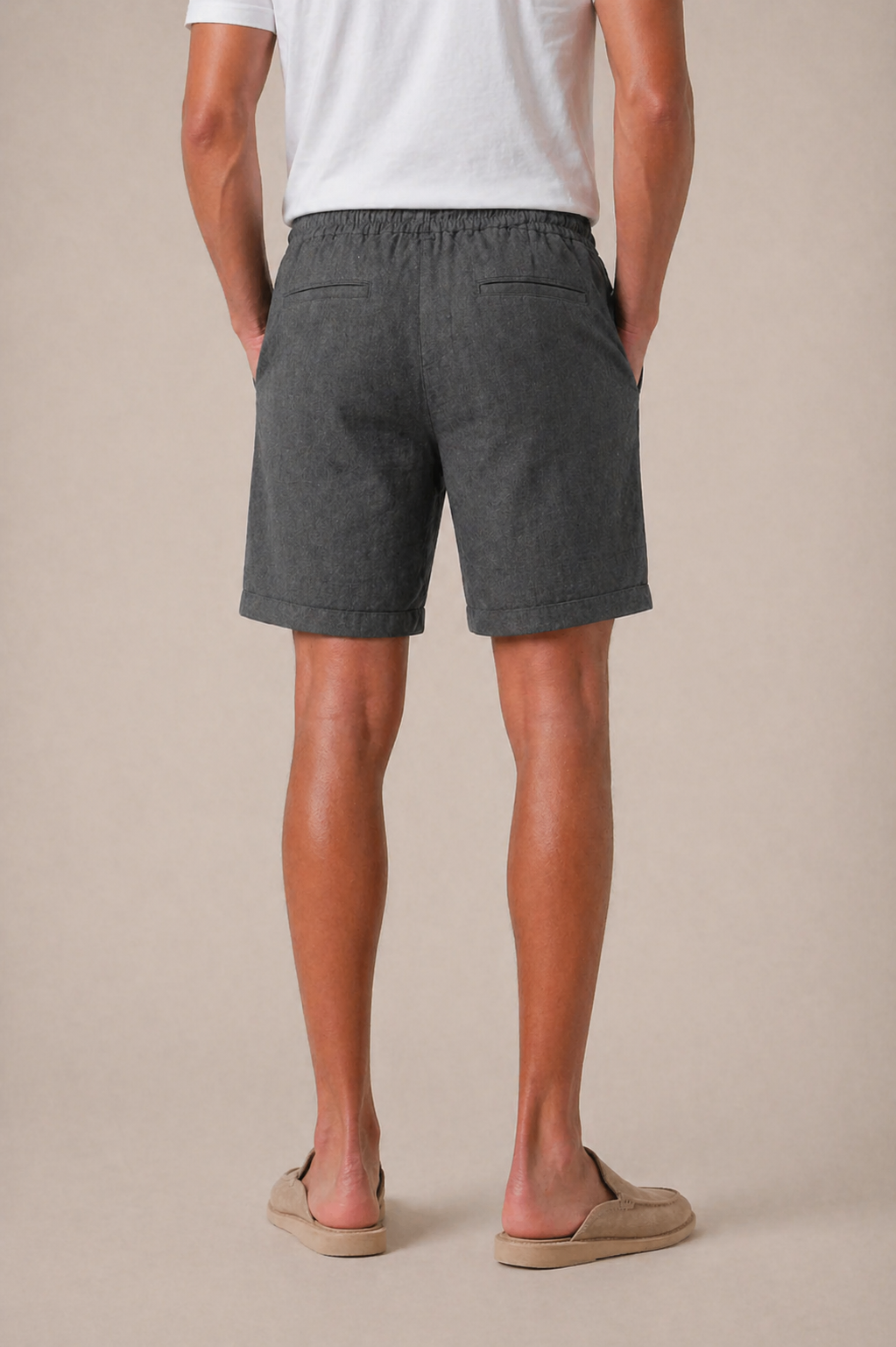 Gray Linen Bayside Shorts