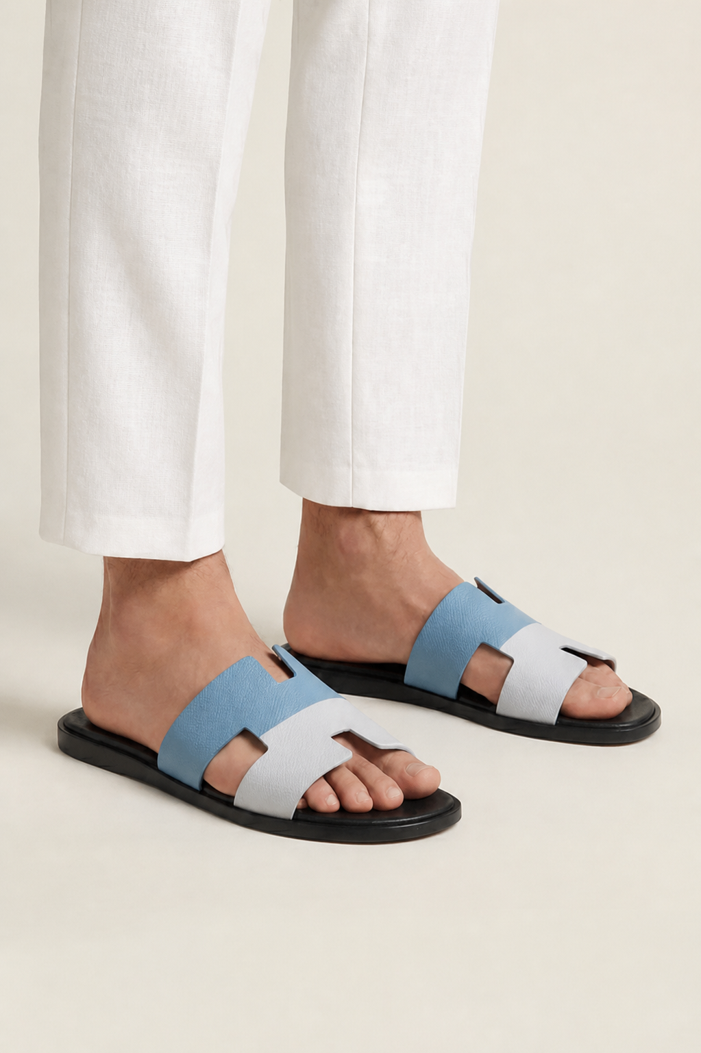 Santorelli Sandal Light Blue/White