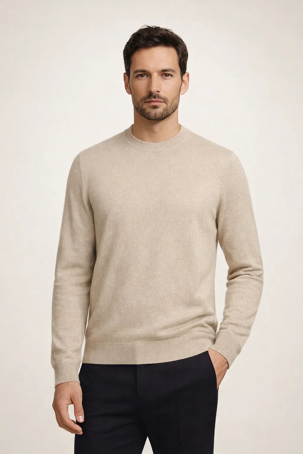 Fine Wool Crewneck Beige