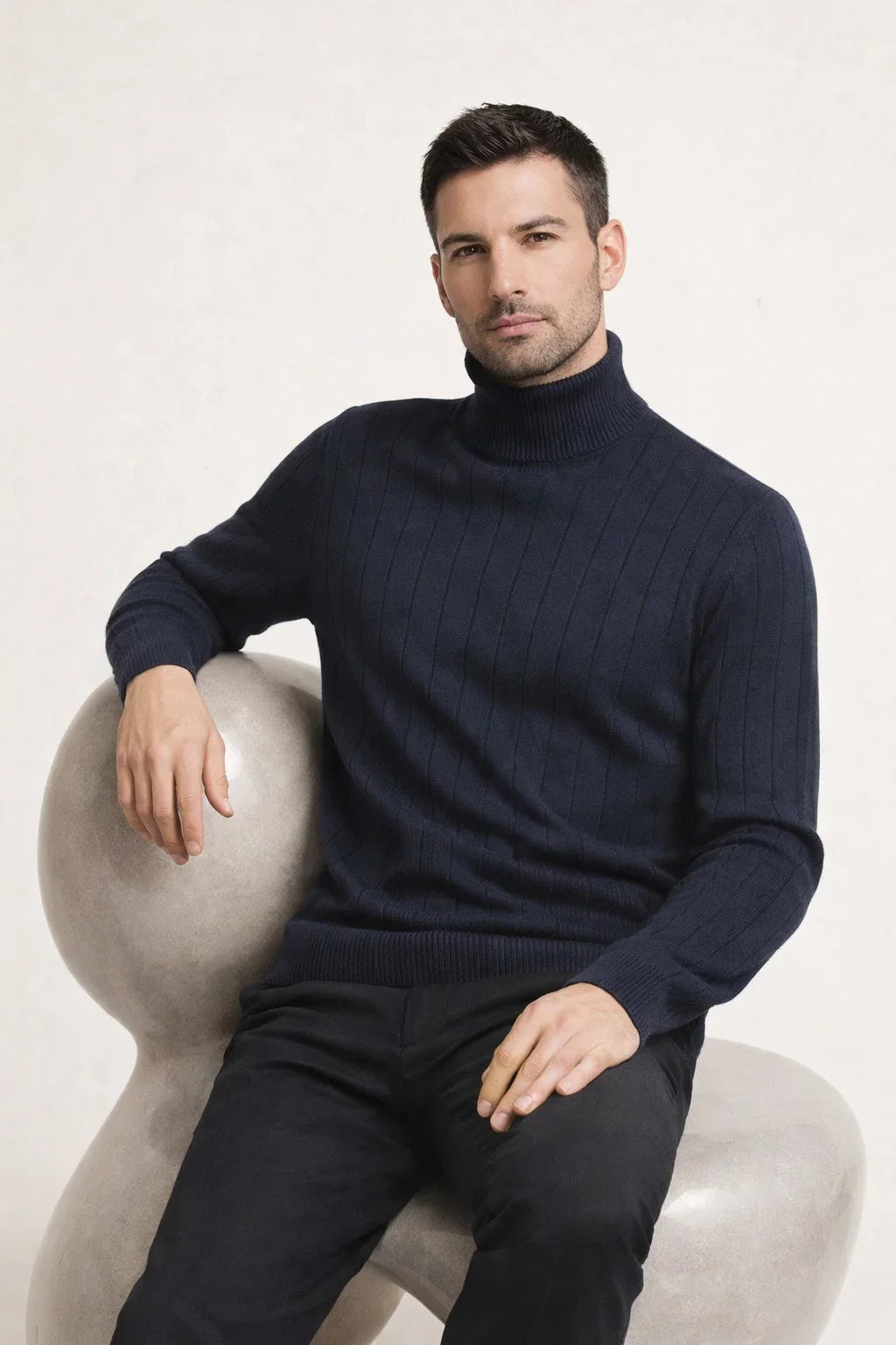 Tailored Turtleneck Navy