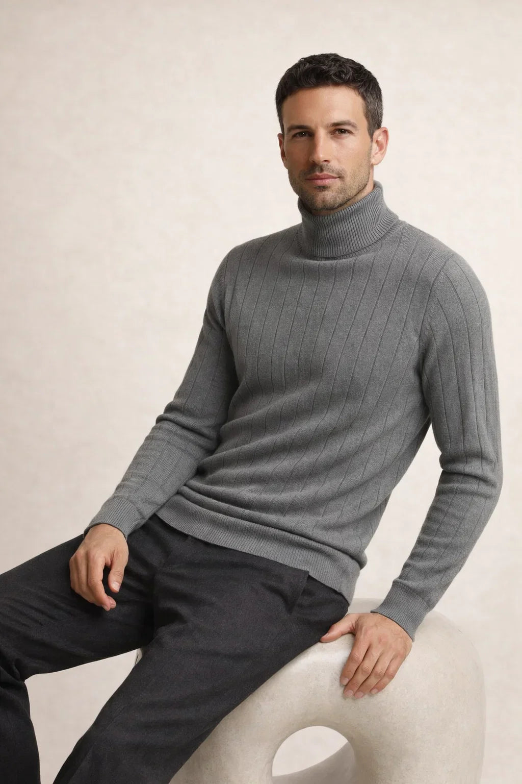 Tailored Turtleneck Grey